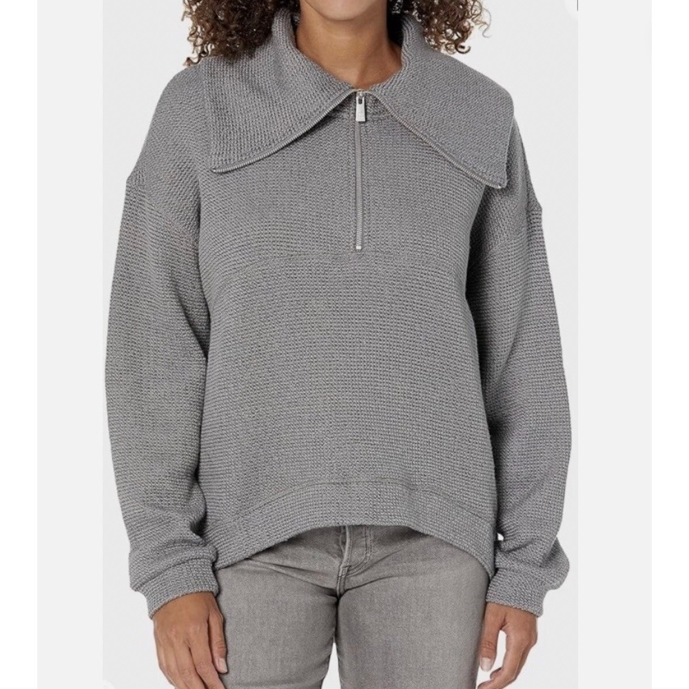 Sweaty Betty Womens Restful Boucle Half Zip Sweatshirt Size 8 Gray